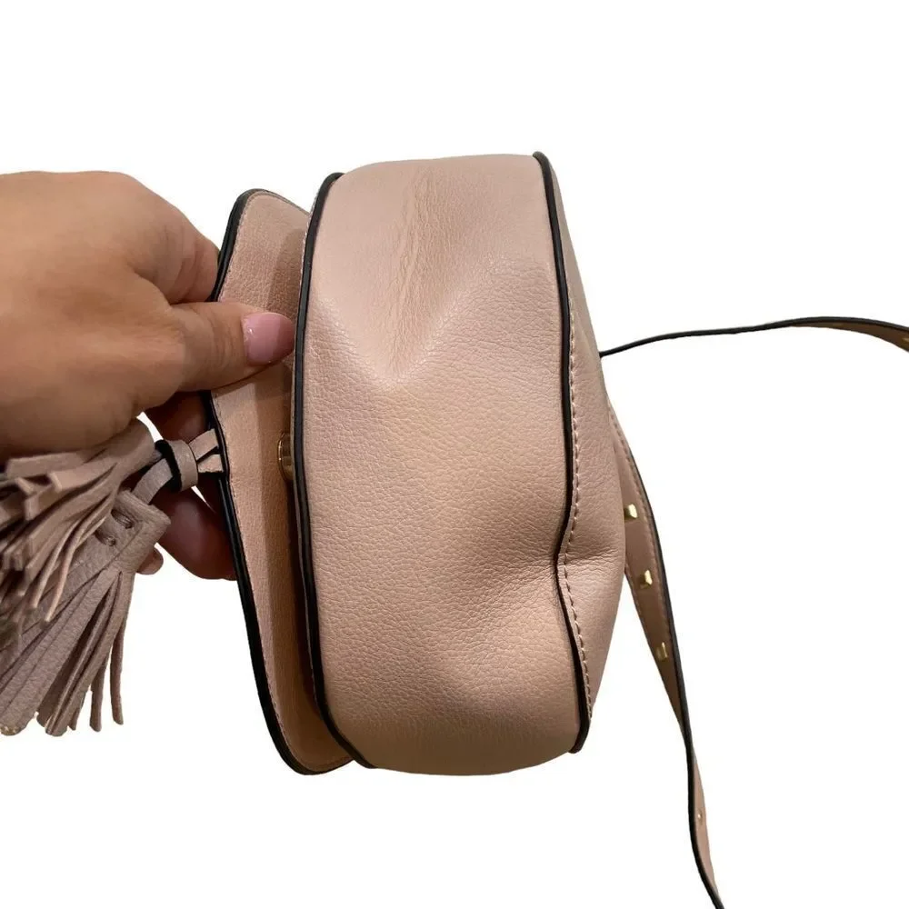 Victorias Secret Blush Pink Faux Leather Crossbody‎ with Gold Studs